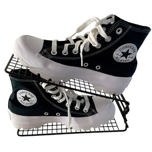 Converse Chuck Taylor All Star Lugged High Top Black White Sneakers Size 7